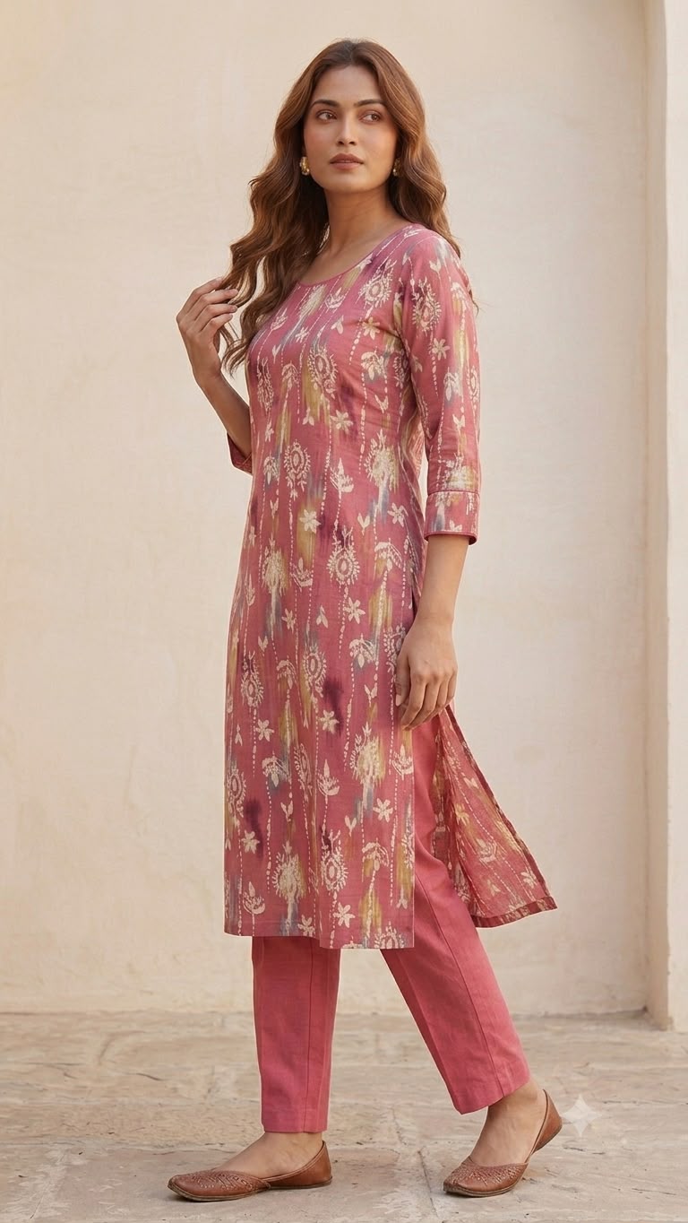 Embroidered Maroon A-Line Kurta